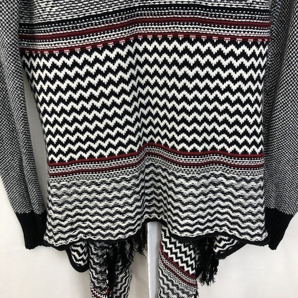 Vanity Womens Medium Open Front Long Sleeve Holyday Cardigan Sweater Fringe M - Picture 8 of 10